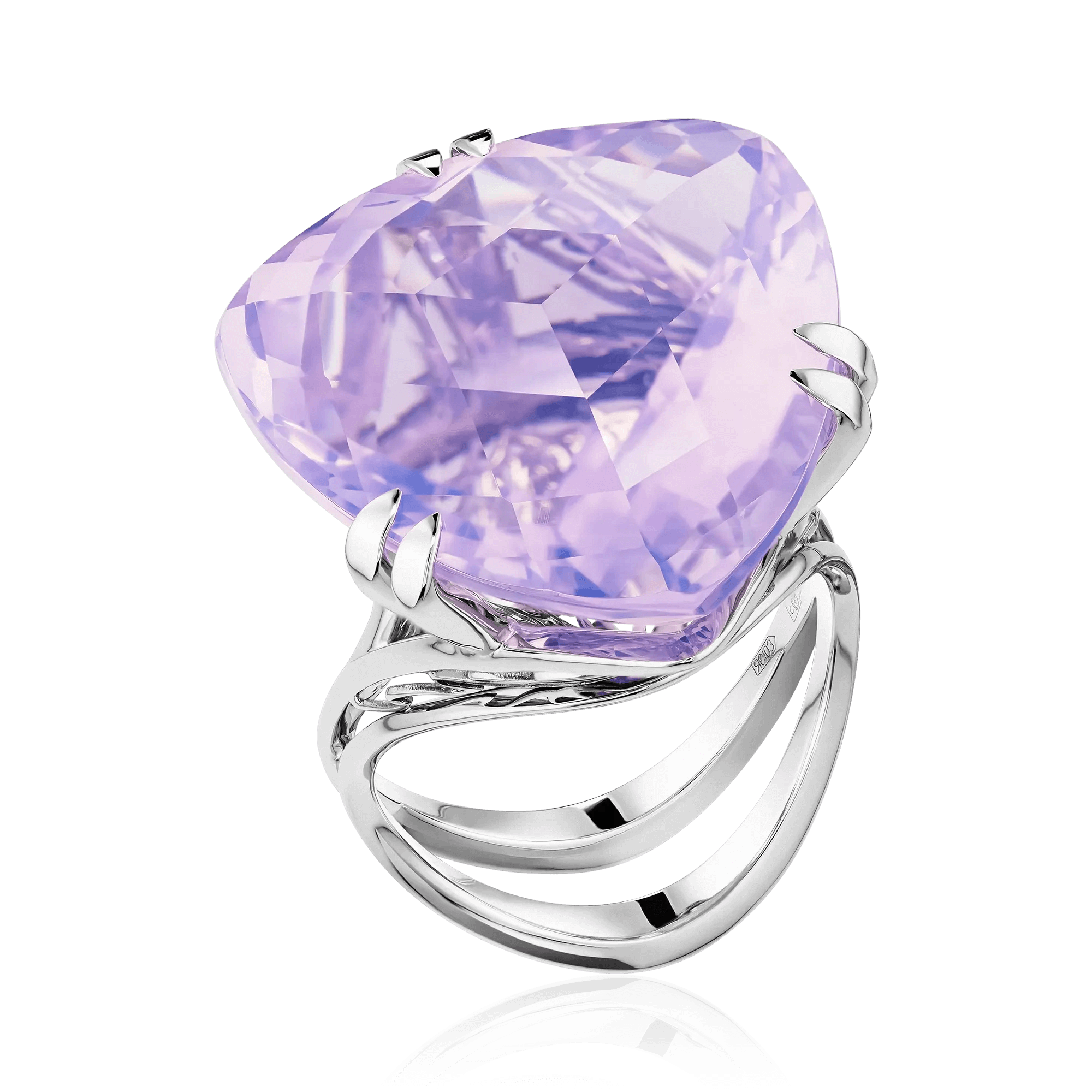 Кольцо с аметистом из белого золота 585 пробы (арт. 121359)