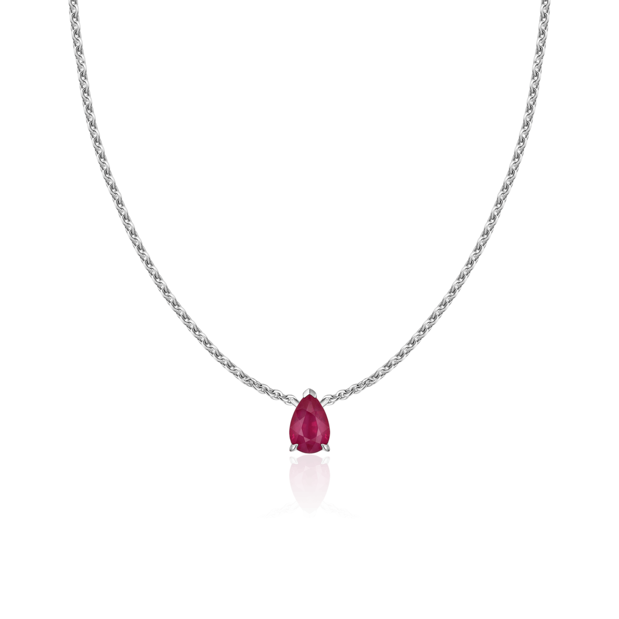Колье с рубином из белого золота 585 пробы (арт. 134680)