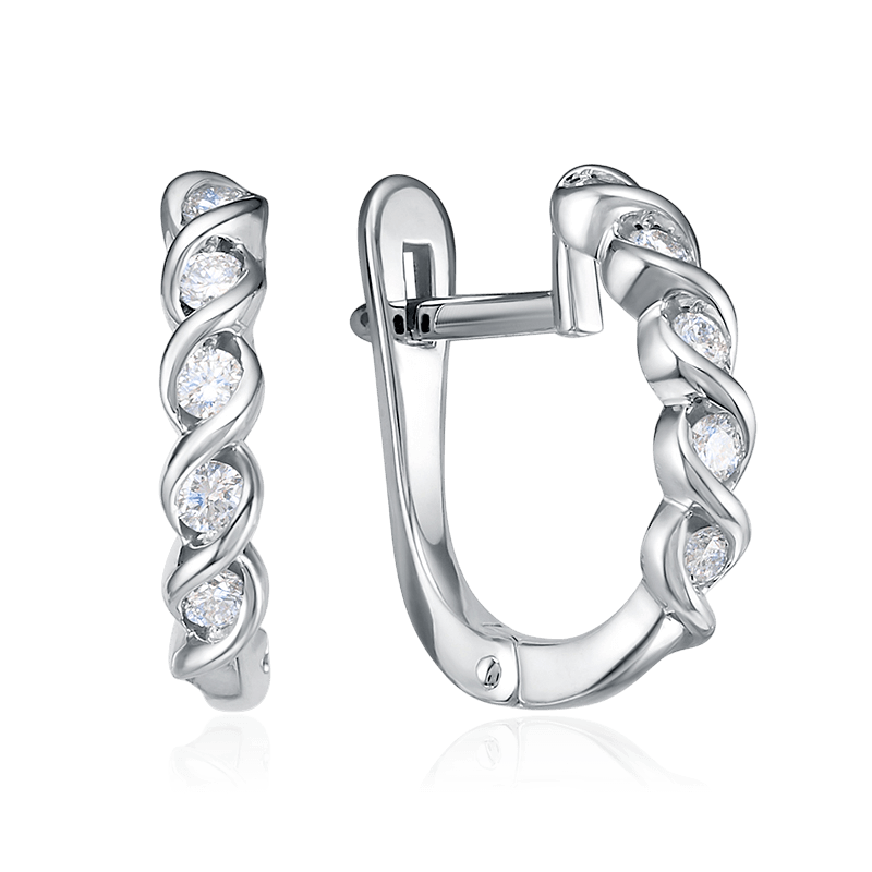 Серьги с бриллиантами из белого золота 585 пробы (арт. 125387)
