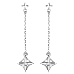Серьги с фианитами из белого золота 585 пробы (арт. 61092)