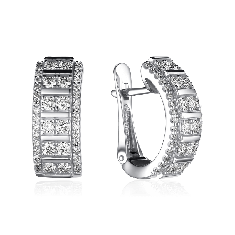 Серьги с бриллиантами из белого золота 585 пробы (арт. 108892)