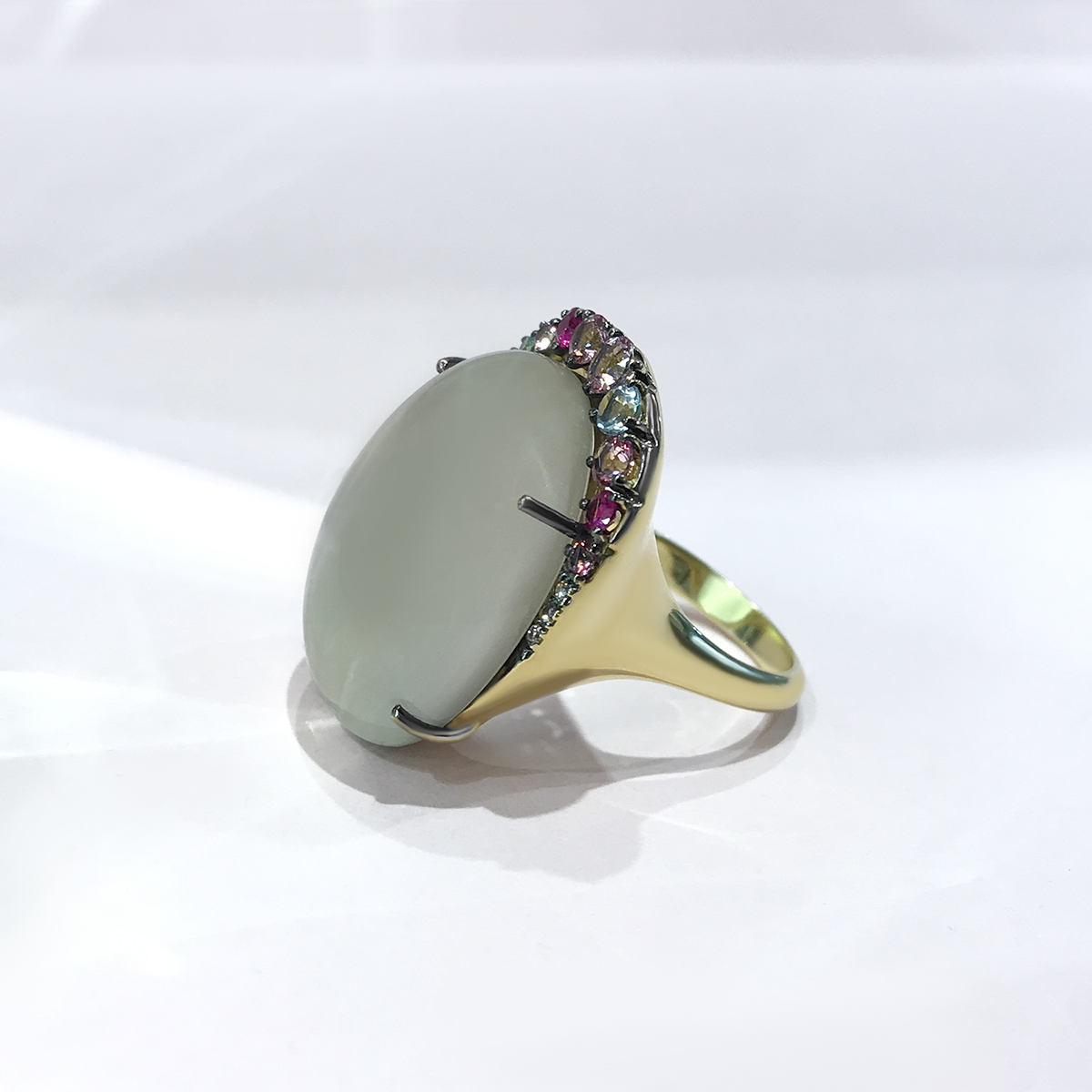 Кольцо BRUMANI с кварцем, топазом, рубином, бриллиантами из желтого золота 750 пробы, фото № 3