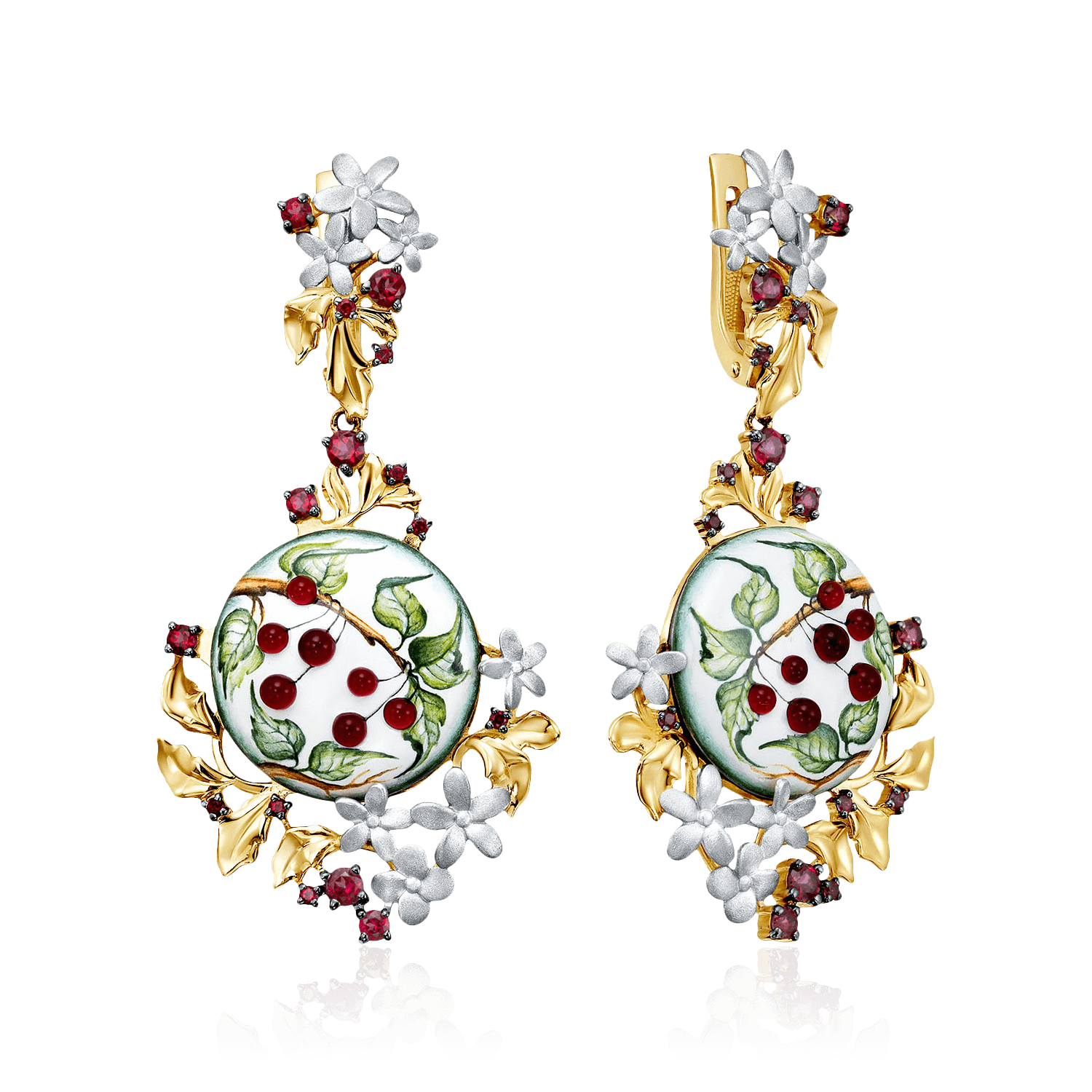 Серьги с топазом из желтого золота 585 пробы (арт. 121482)