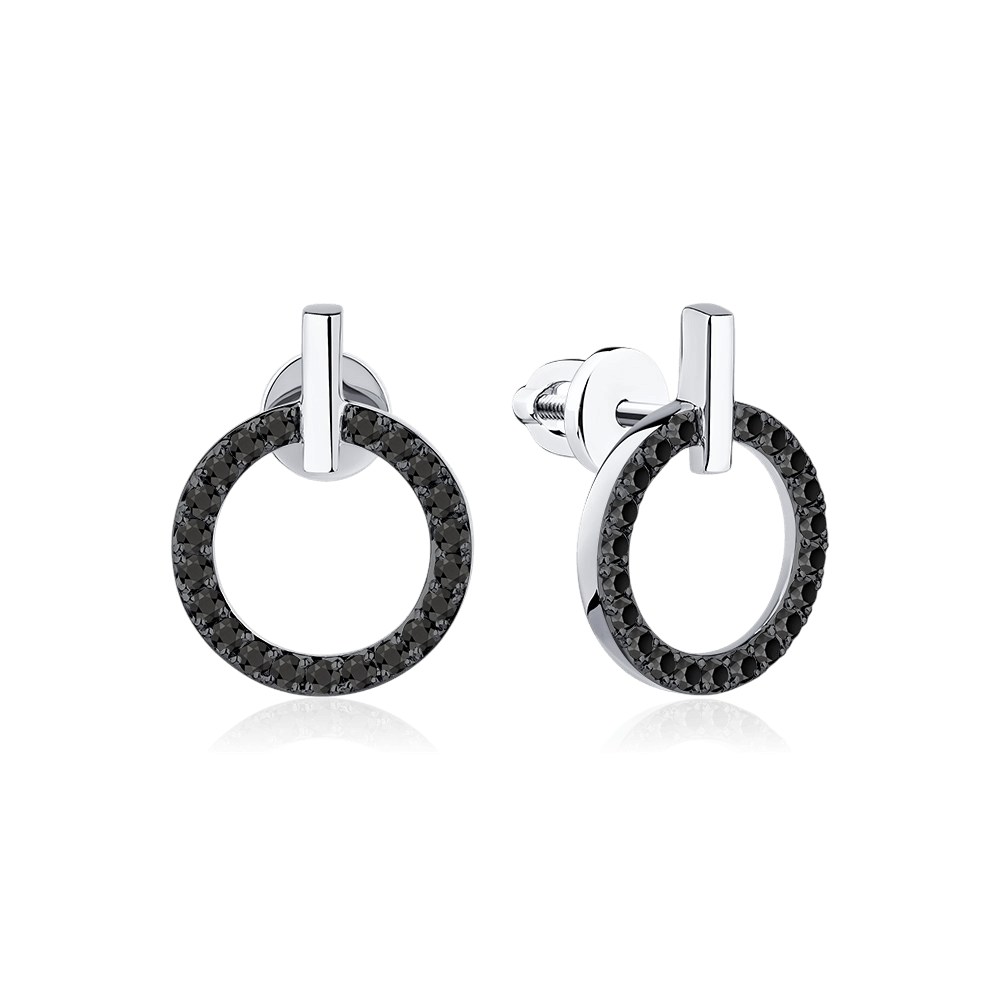 Серьги с бриллиантами из белого золота 585 пробы (арт. 126309)