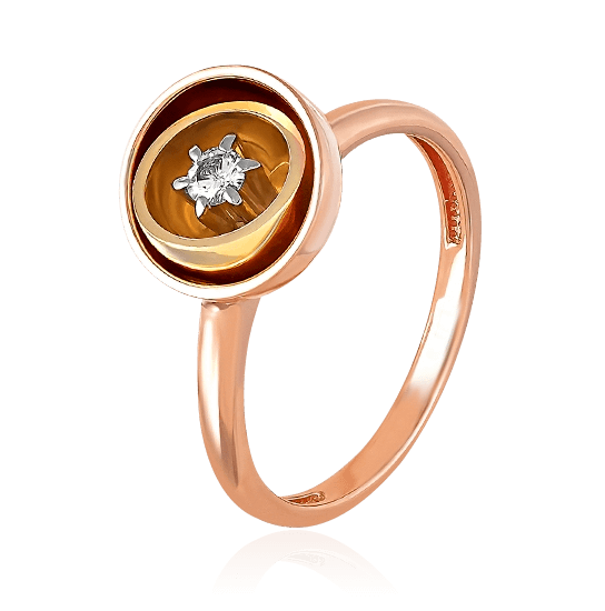 Кольцо с бриллиантами из красного золота 585 (арт. 44315)