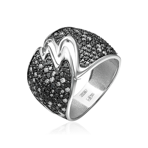 Кольцо с бриллиантами из белого золота 585 (арт. 71626)