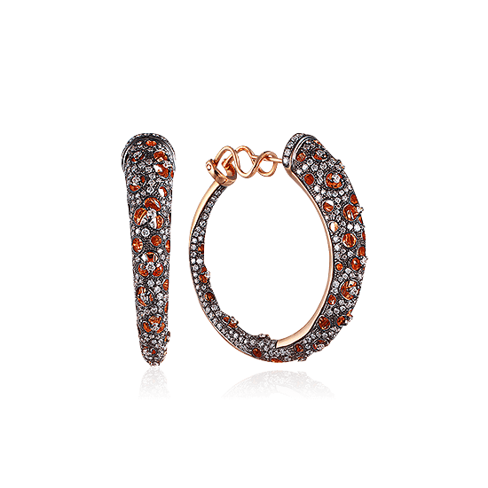 Серьги с бриллиантами из красного золота 750 пробы (арт. 42764)