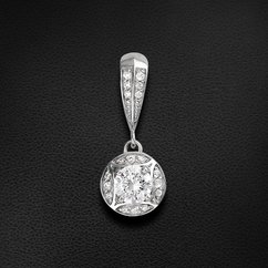 Подвеска с фианитами из белого золота 585 пробы (арт. 40213)