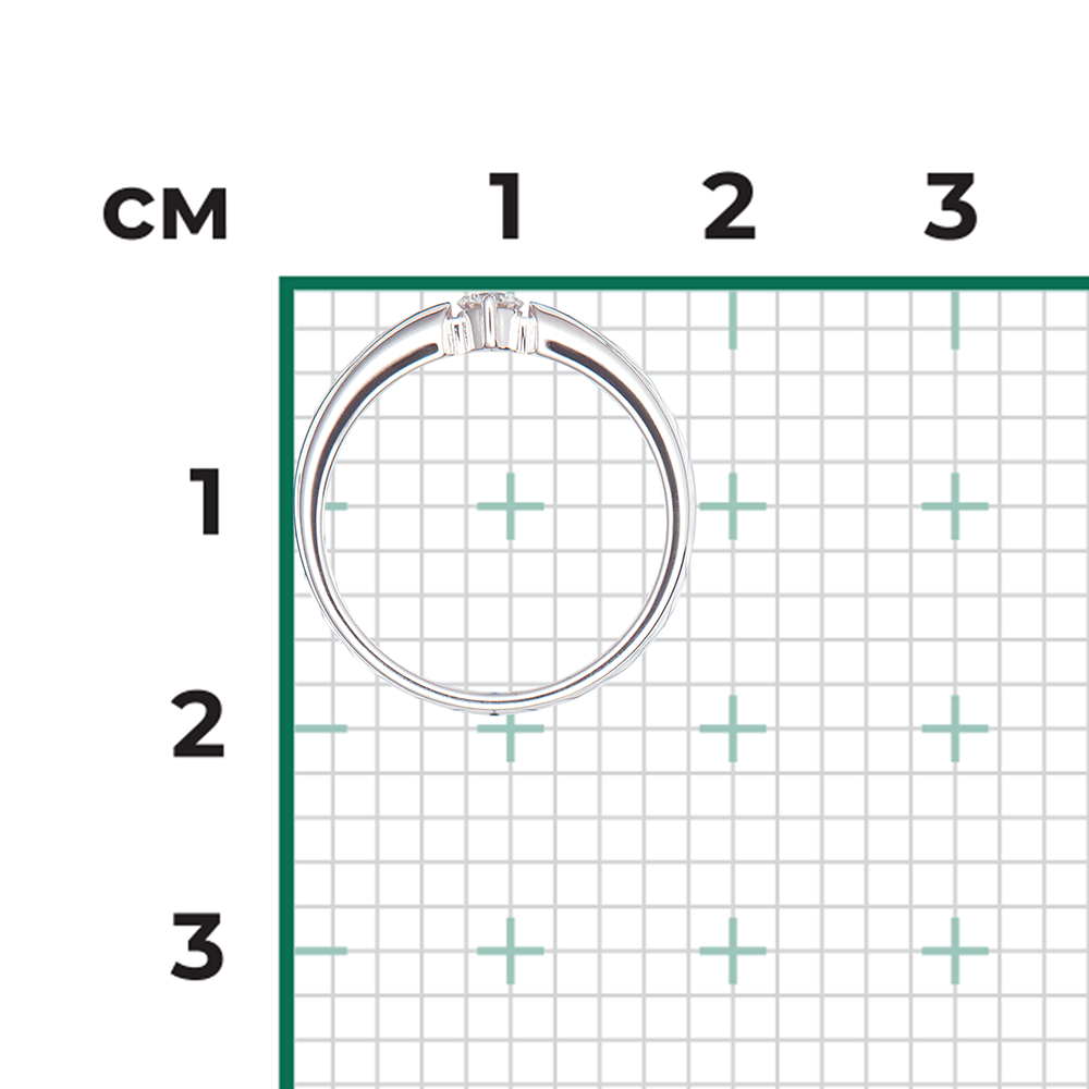 Кольцо с 1 бриллиантом из белого золота 585, фото № 3