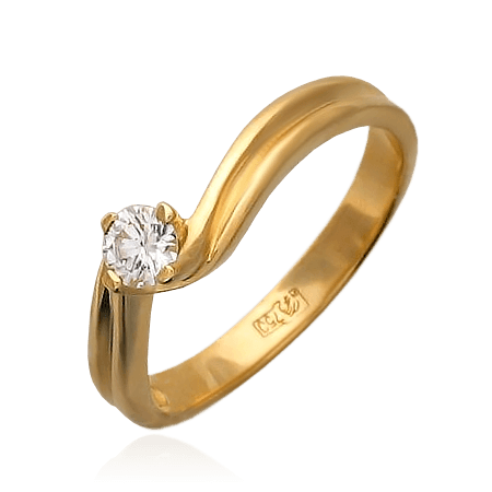 Кольцо с бриллиантами из желтого золота 750, фото № 1