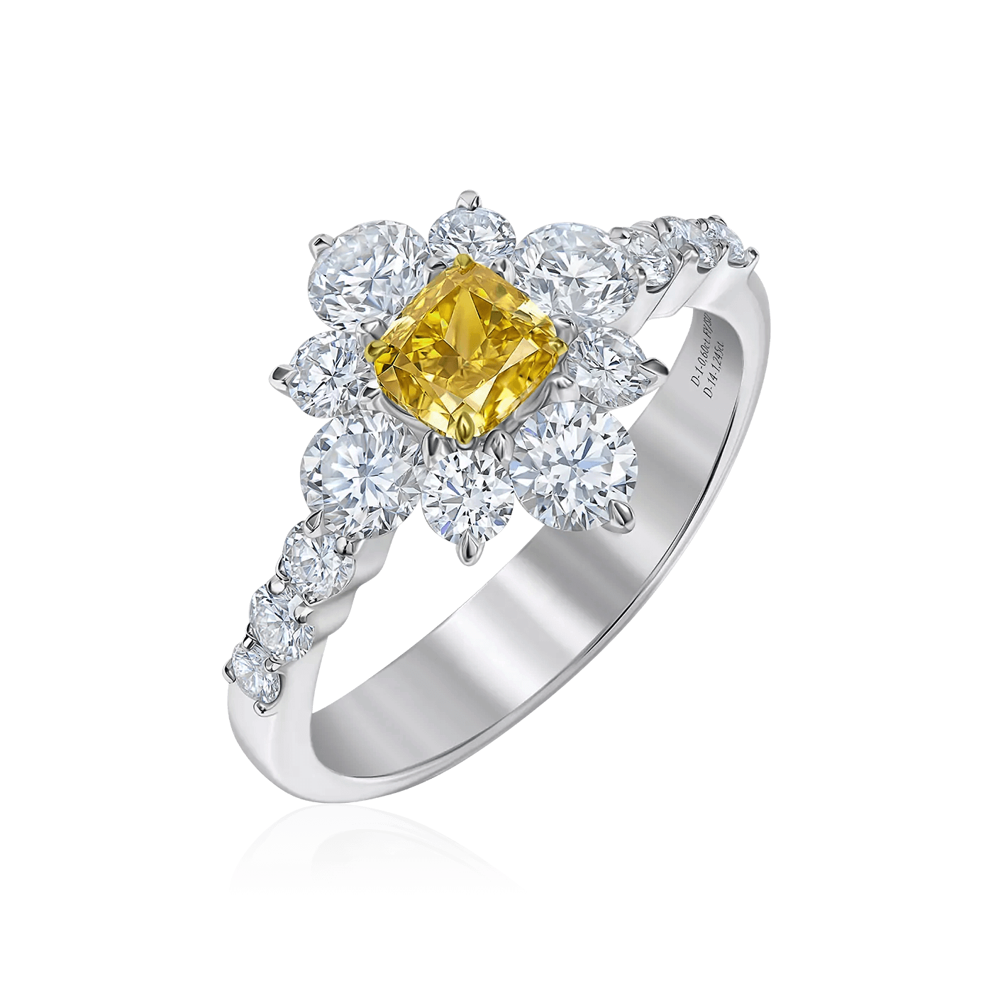Кольцо с бриллиантами из белого золота 750 пробы, фото № 1