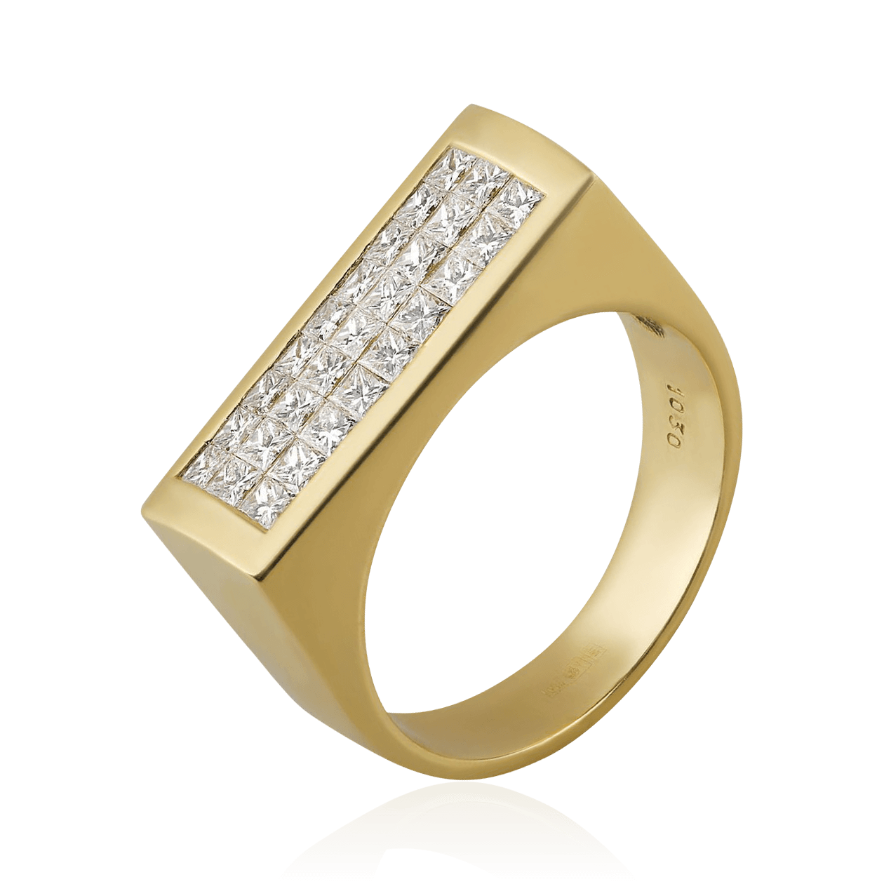 Кольцо с бриллиантами из желтого золота 750 пробы (арт. 98634)