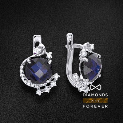 

Серьги с сапфиром, бриллиантами из красного золота 585 пробы