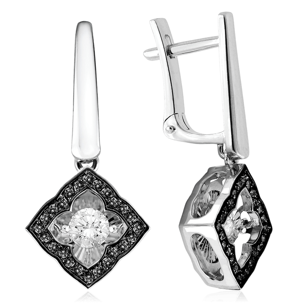 Серьги с бриллиантами из белого золота 585 пробы (арт. 131378)