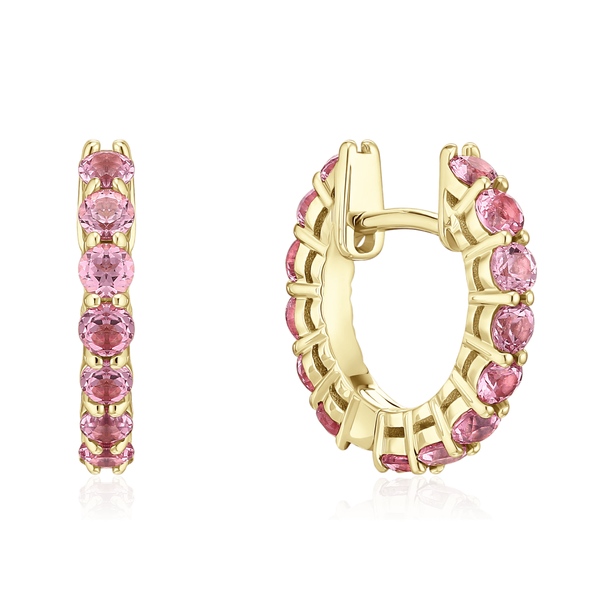 Серьги с шпинелью из желтого золота 585 пробы (арт. 130984)