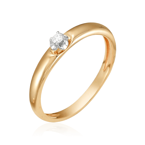 Кольцо с бриллиантами из красного золота 585, фото № 1