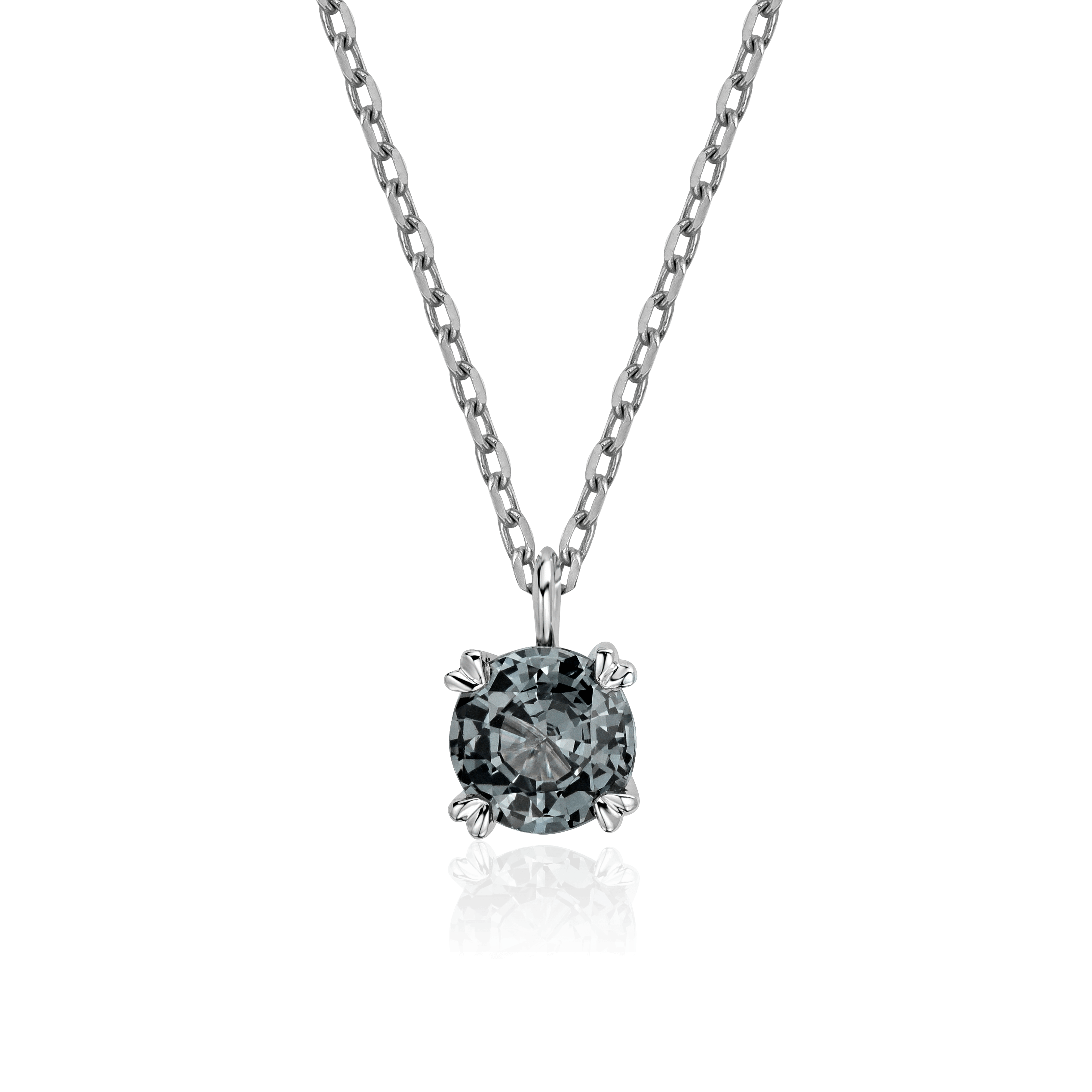 Колье с шпинелью из белого золота 750 пробы (арт. 119100)