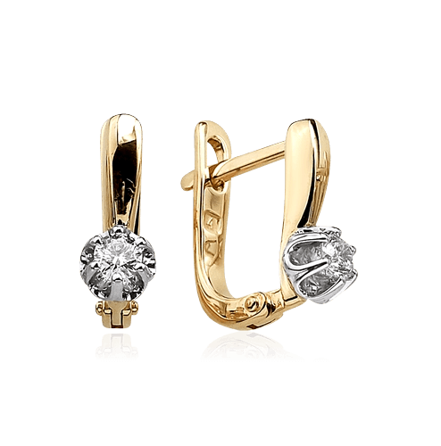 Серьги с бриллиантами из красного золота 585 пробы (арт. 30804)