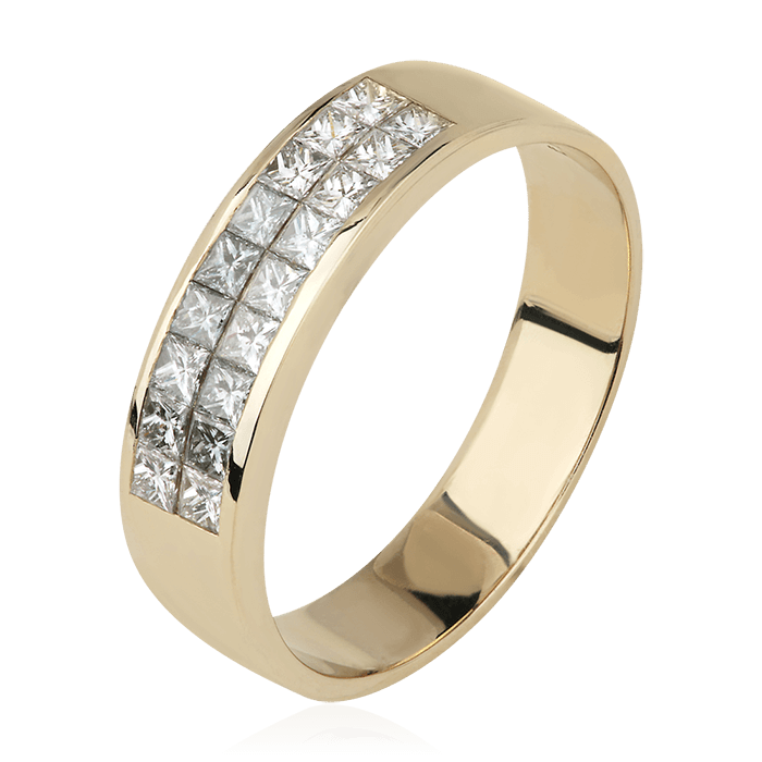 Кольцо с бриллиантами из желтого золота 750 пробы (арт. 75427)