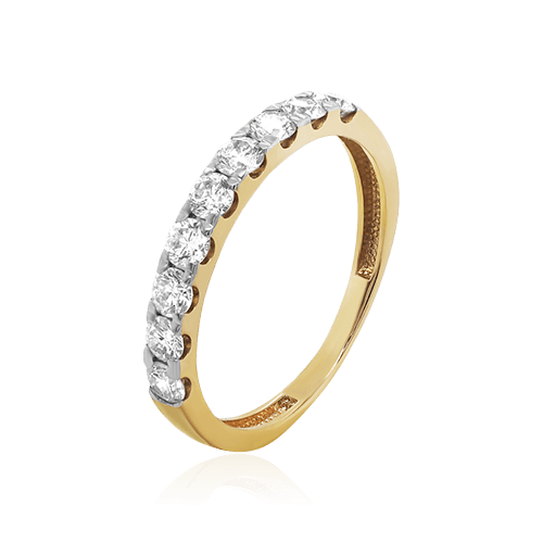 Кольцо с бриллиантами из желтого золота 585 пробы (арт. 95587)