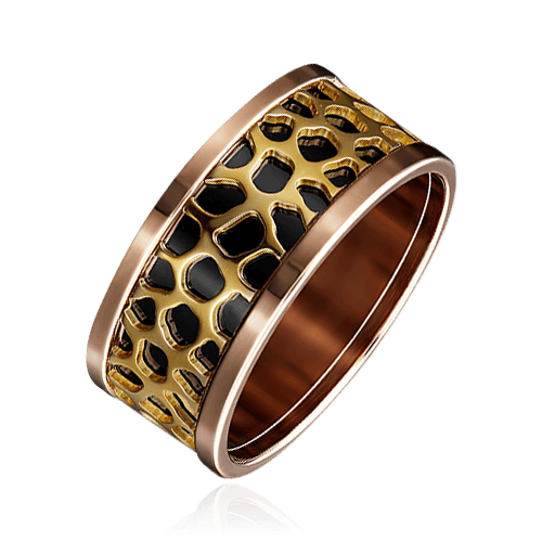 Обручальное кольцо без вставок из комбинированного золота 585 пробы (арт. 83169)