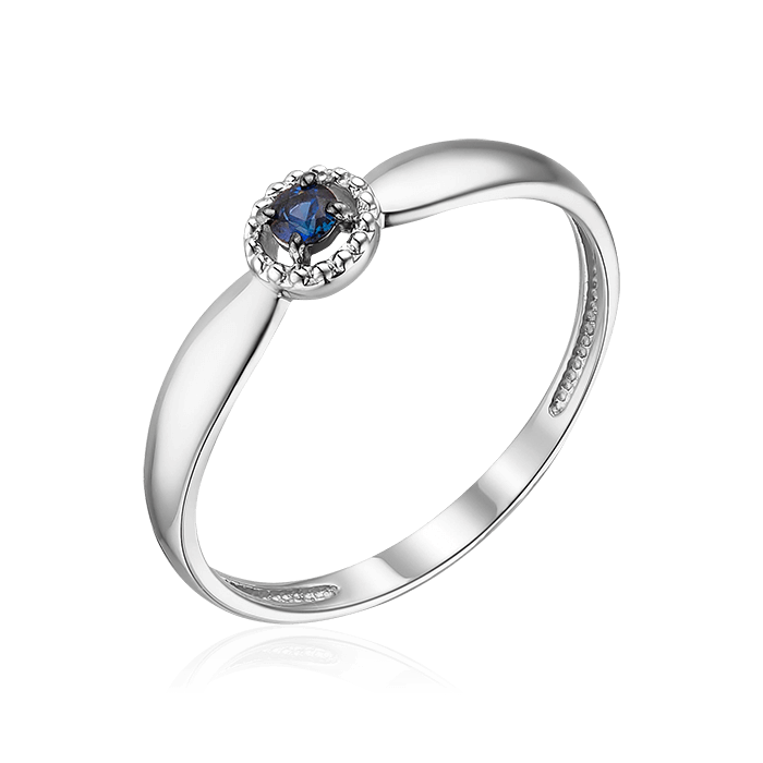 Кольцо с сапфиром из белого золота 585 пробы, фото № 1