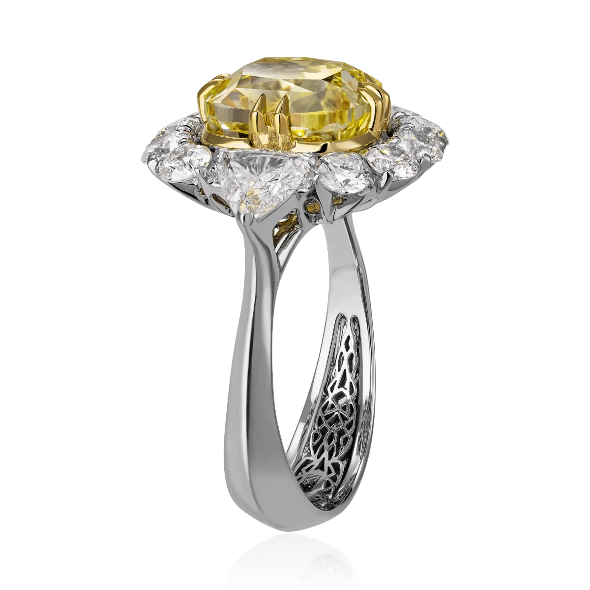 Кольцо с бриллиантами из желтого золота 750 пробы, фото № 3