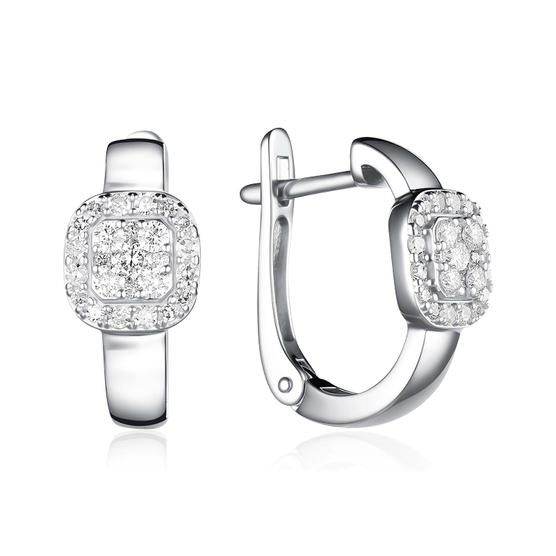 Серьги с бриллиантами из белого золота 585 пробы (арт. 108942)