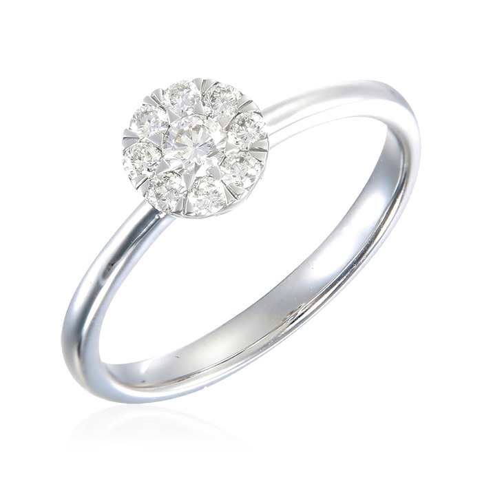 Кольцо с бриллиантами из белого золота 585 (арт. 74560)