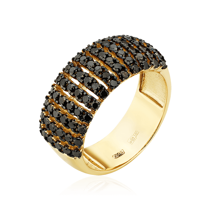 Кольцо с бриллиантами из желтого золота 585 (арт. 78832)