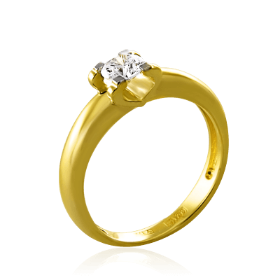 Кольцо с бриллиантами из желтого золота 750, фото № 1