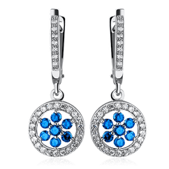 Серьги с фианитами из серебра 925 пробы (арт. 49881)