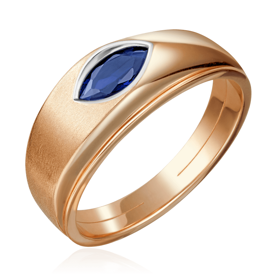 Кольцо с сапфиром из красного золота 585 пробы, фото № 1