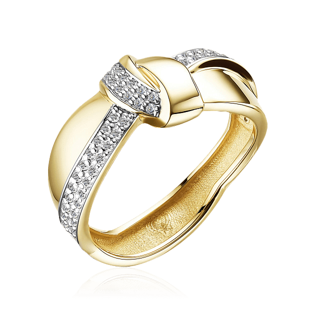 Кольцо с бриллиантами из желтого золота 585 пробы (арт. 101968)