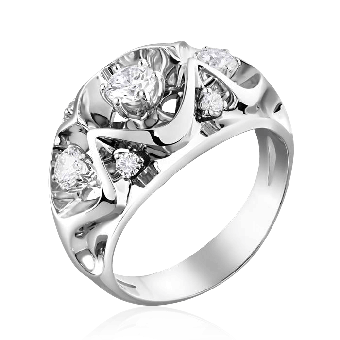 Кольцо с бриллиантами из белого золота 585 (арт. 37919)