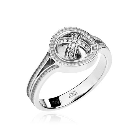 Кольцо с бриллиантами из белого золота 585 (арт. 65863)
