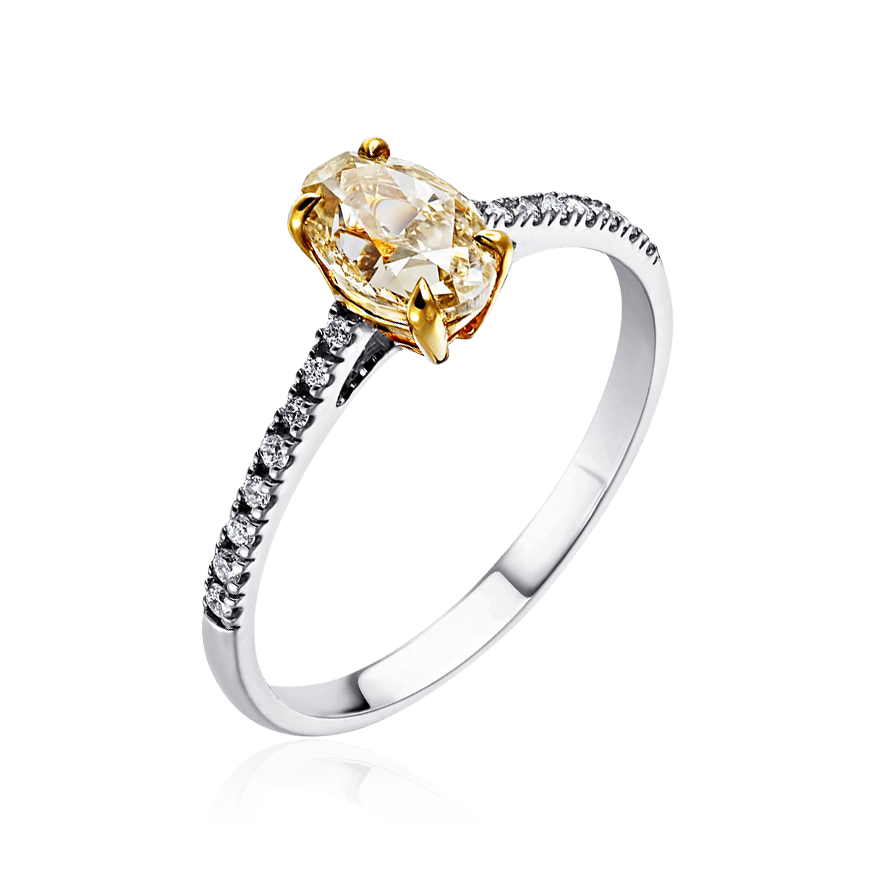 Кольцо с бриллиантами из белого золота 585 пробы, фото № 1