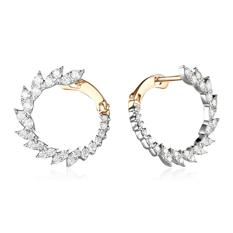 Серьги с бриллиантами из красного золота 585 пробы (арт. 108894)