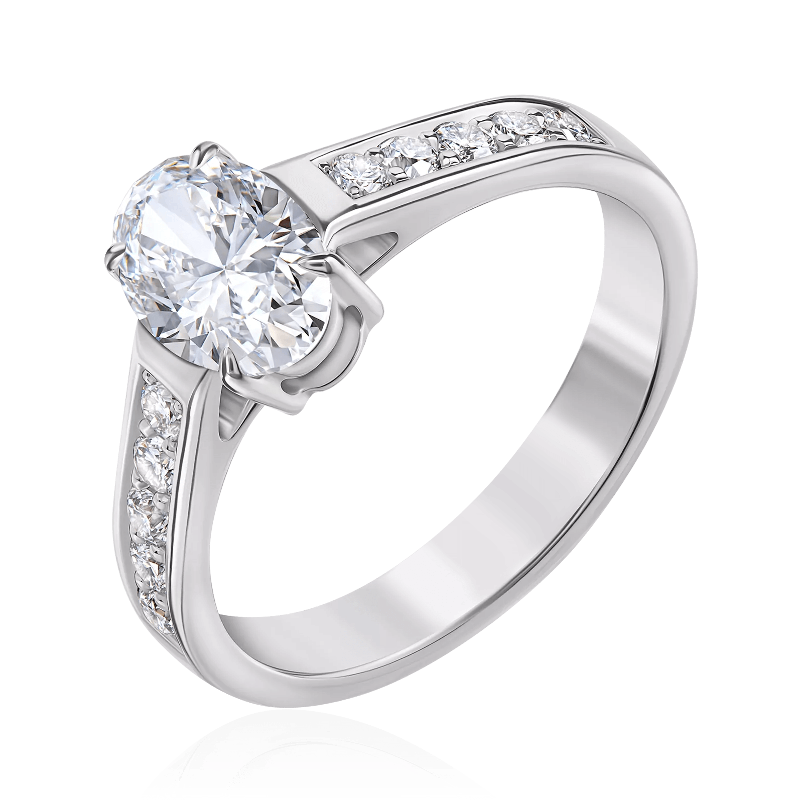 Кольцо с бриллиантами из белого золота 585, фото № 1
