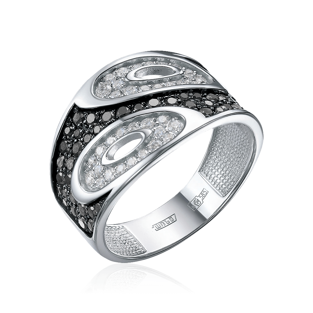 Кольцо с бриллиантами из белого золота 585 пробы (арт. 97054)