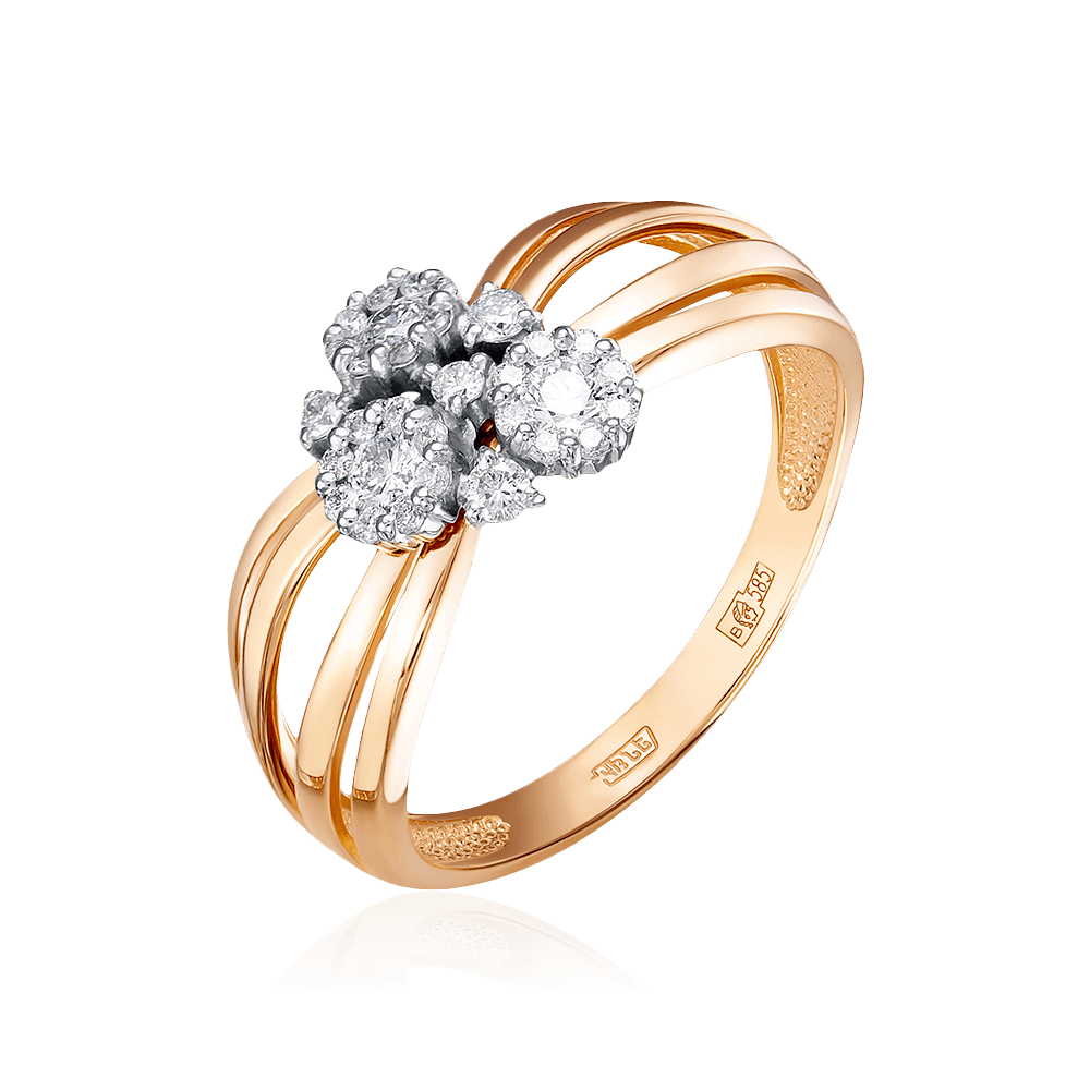 Кольцо с бриллиантами из комбинированного золота 585 пробы (арт. 97002)