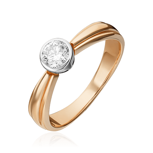 Кольцо с бриллиантами из комбинированного золота 585 (арт. 86542)