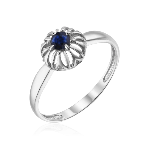 Кольцо с сапфиром из белого золота 585 пробы, фото № 1