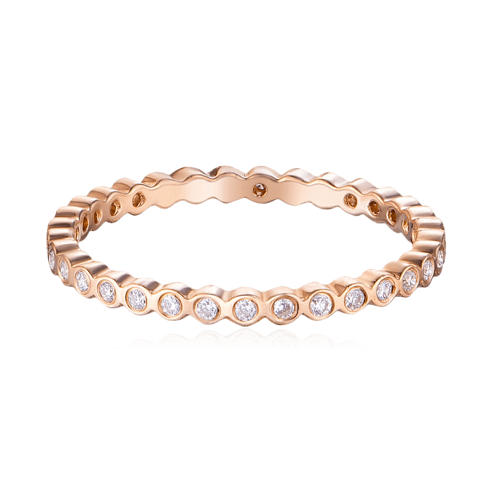 Кольцо с бриллиантами по кругу из розового золота 585 (арт. 91440)