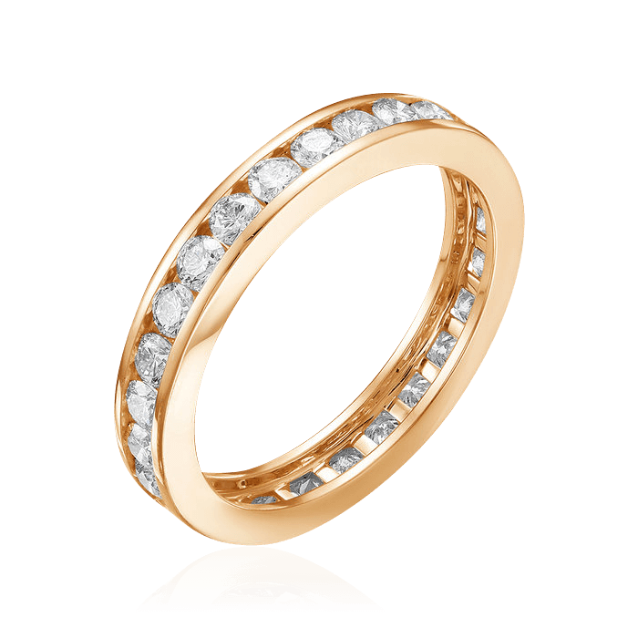 Кольцо с бриллиантами из розового золота 585 (арт. 80178)