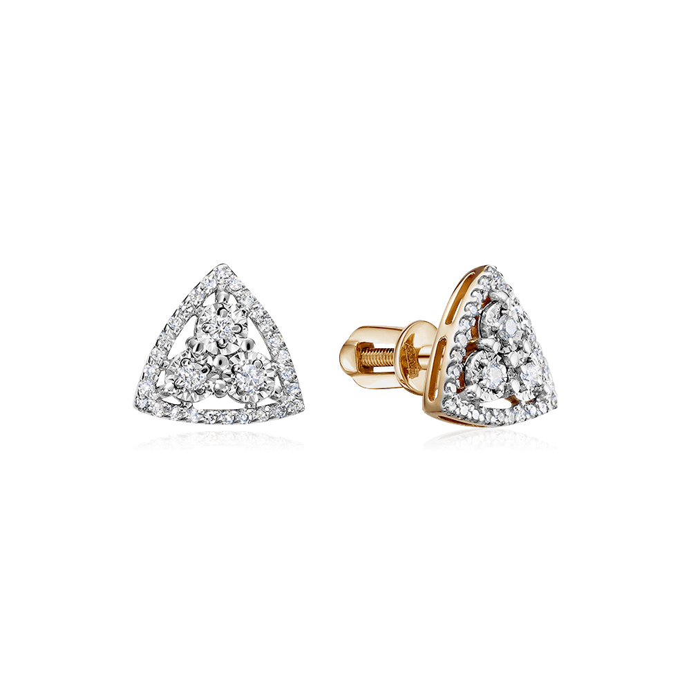 Серьги с бриллиантами из красного золота 585 пробы (арт. 117705)