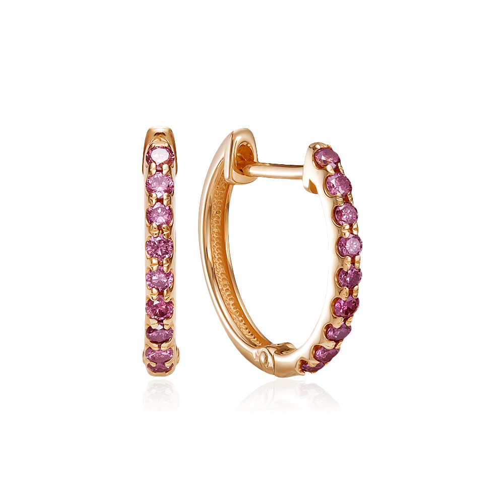 Серьги с бриллиантами из красного золота 585 пробы (арт. 119127)