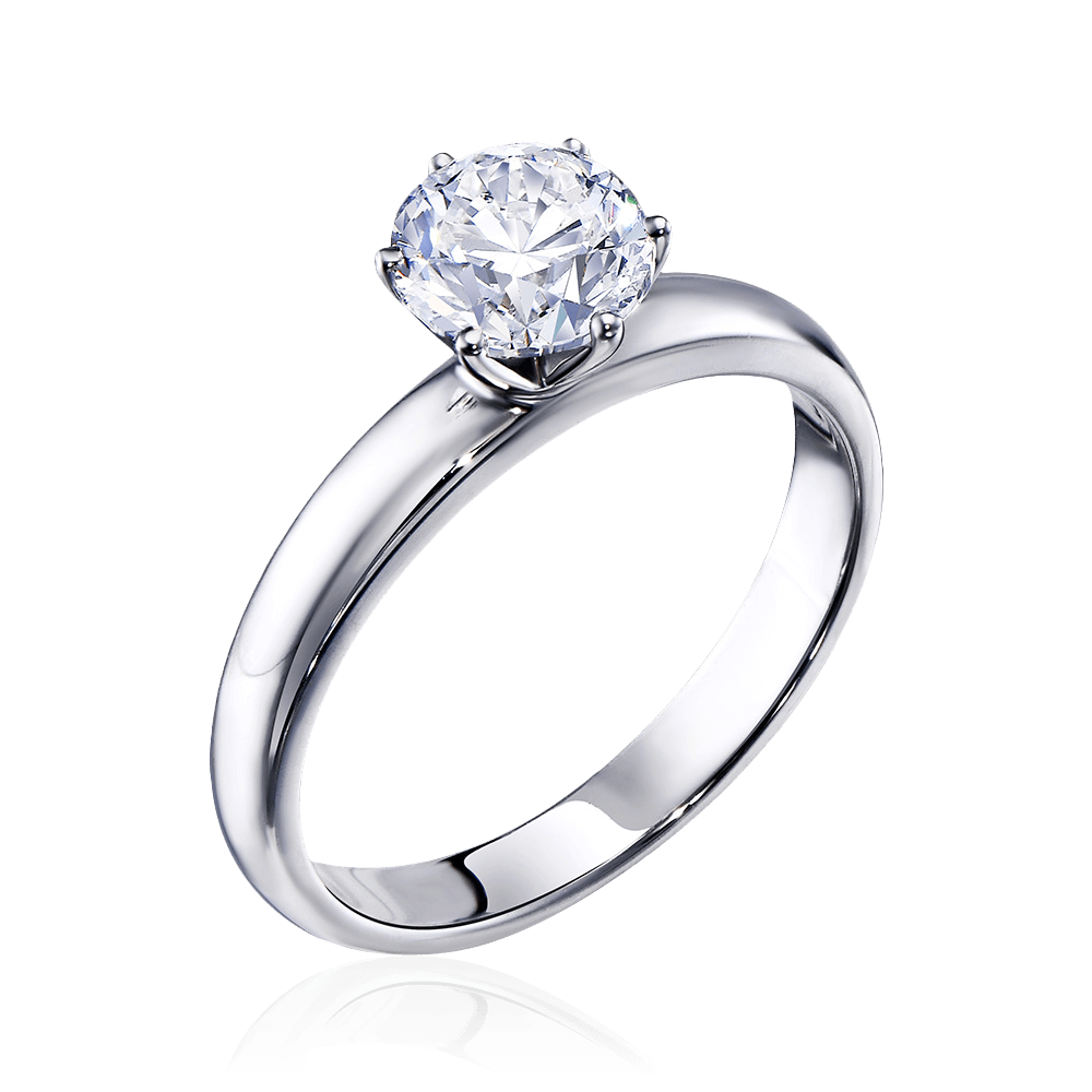 Кольцо с бриллиантами из белого золота 585 пробы, фото № 1