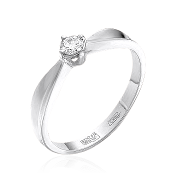 Кольцо с бриллиантами из белого золота 585, фото № 1