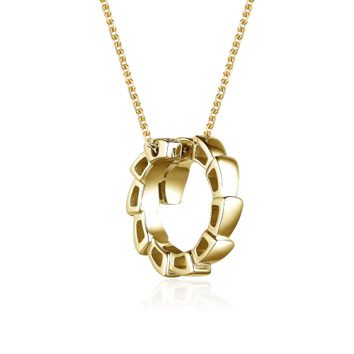 Колье в виде змеи с бриллиантами из желтого золота 585 пробы, фото № 3